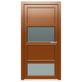 PVC Exterior Door 900 x 2100, Golden Oak / Golden Oak, 72 kg