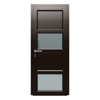 PVC Exterior Door 900 x 2150, Schwarzbraun / Schwarzbraun, 81 kg